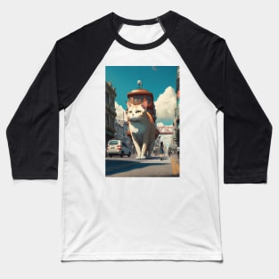 Giant cat walking on the street Baseball T-Shirt